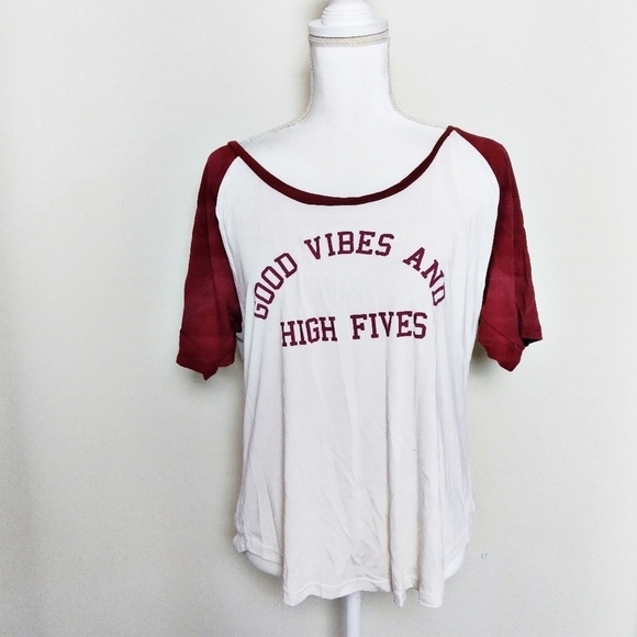 Cold Crush Tops - Cold Crush Good Vibes Raglan Baseball Tee Shirt